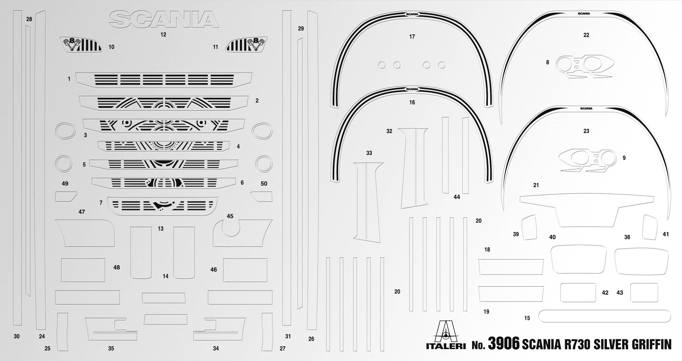 Italeri 3906 Scania R730 Streamline 4x2 Truckmodell Bausatz 1:24