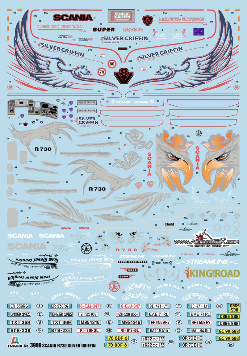 Italeri 3906 Scania R730 Streamline 4x2 Truckmodell Bausatz 1:24