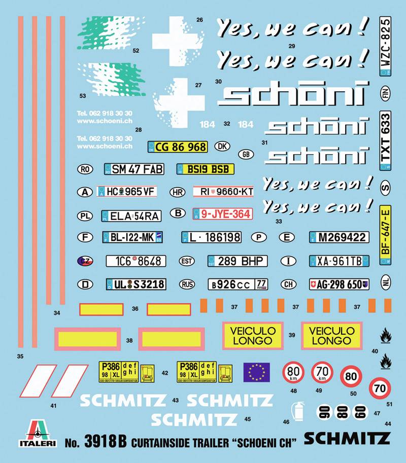 Italeri 3918 Planen-Auflieger Truckmodell Bausatz 1:24