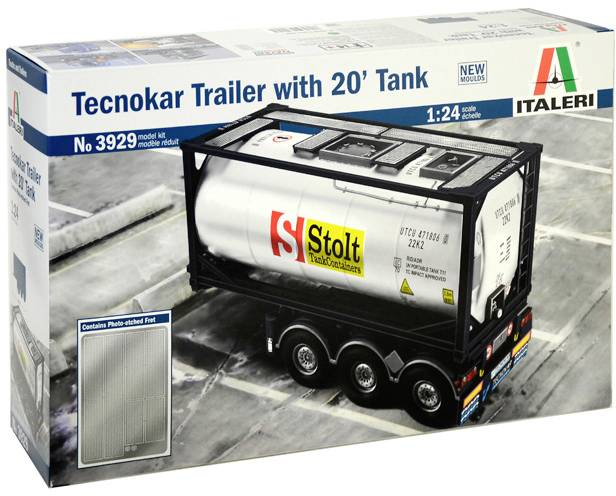 Italeri 3929 Tecnokar Trailer w/ 20ft Tank Truckmodell Bausatz 1:24