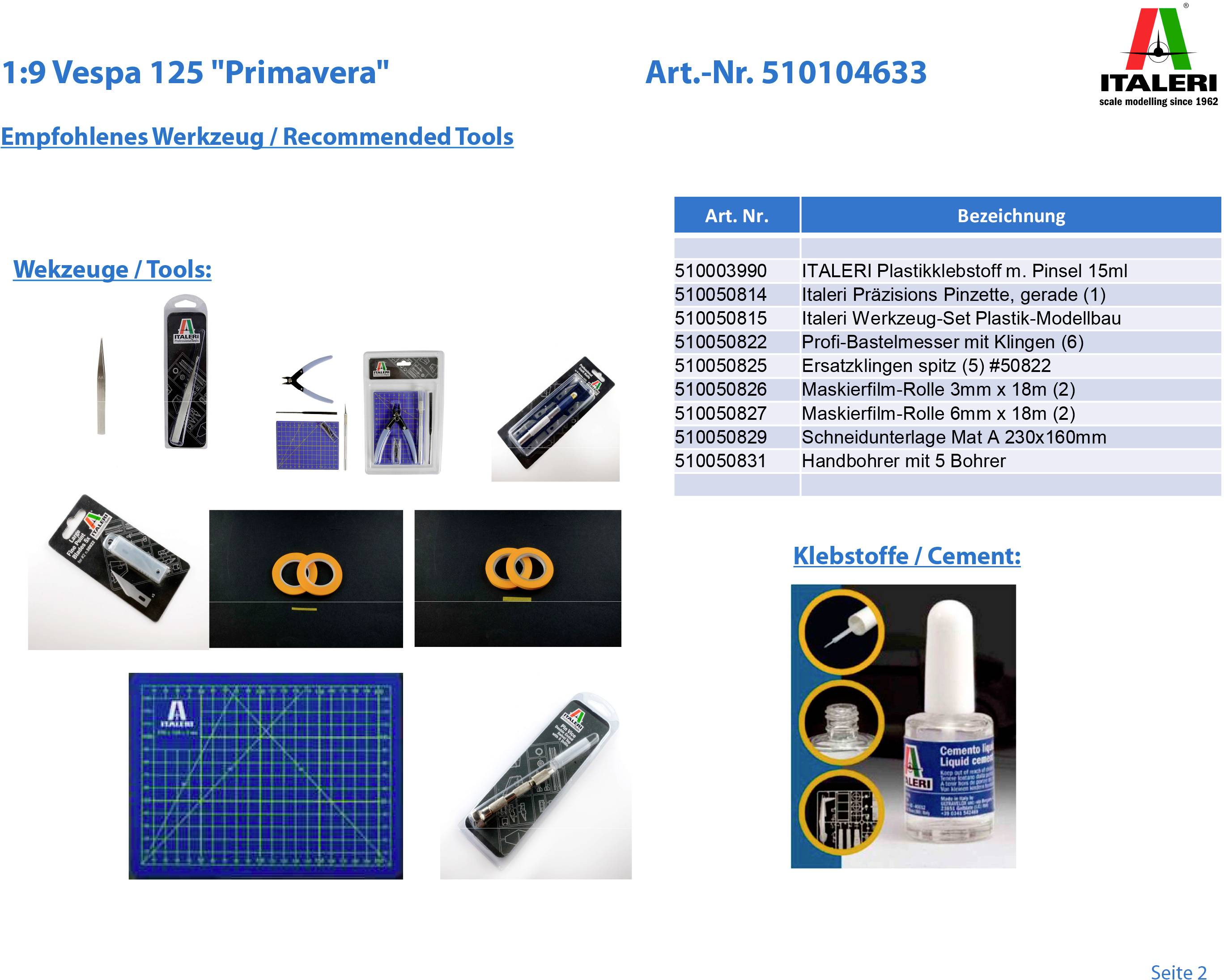 Italeri 4633 Vespa 125 "Primavera" Motorradmodell Bausatz 1:9
