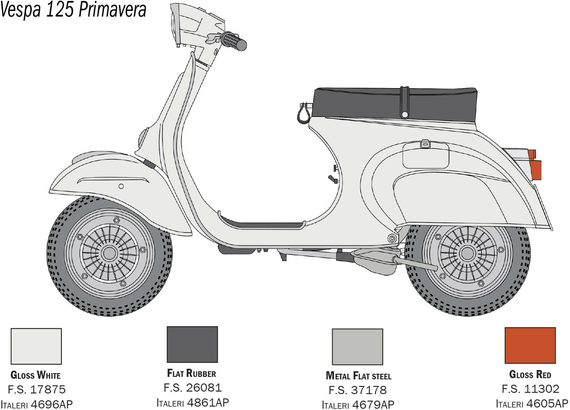 Italeri 4633 Vespa 125 "Primavera" Motorradmodell Bausatz 1:9