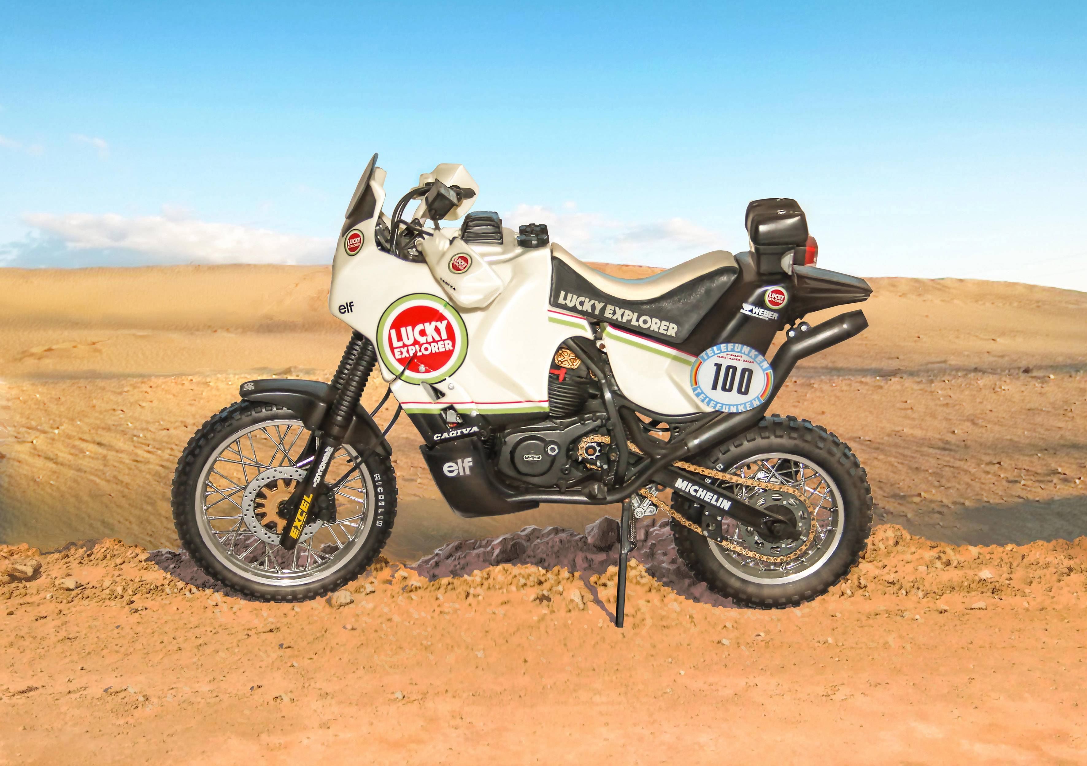Italeri 4643 Cagiva Elephant 850 Winner 1987 Motorradmodell Bausatz 1:9