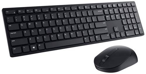 Dell Pro KM5221W Funk Tastatur, Maus-Set US-Englisch, QWERTY Schwarz