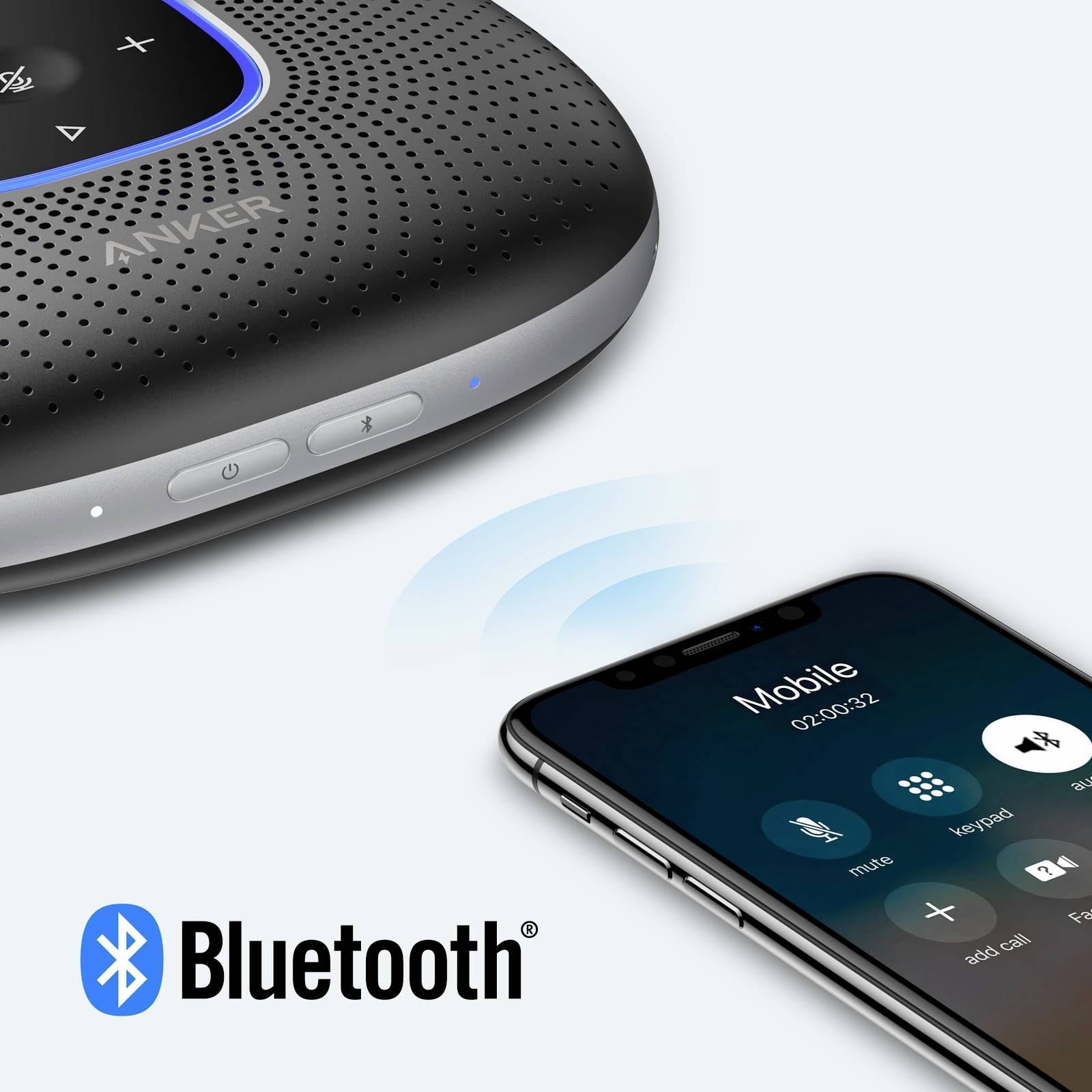 Anker Soundcore PowerConf Konferenzlautsprecher USB, Audio, 2.0 (3.5 mm Klinke), USB-C® Schwarz