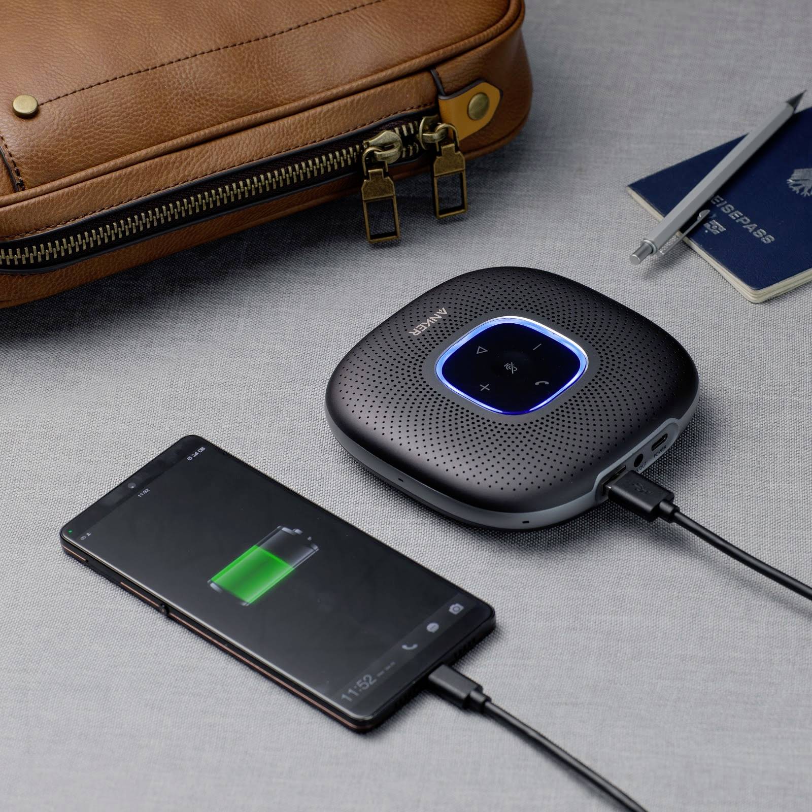 Anker Soundcore PowerConf Konferenzlautsprecher USB, Audio, 2.0 (3.5 mm Klinke), USB-C® Schwarz