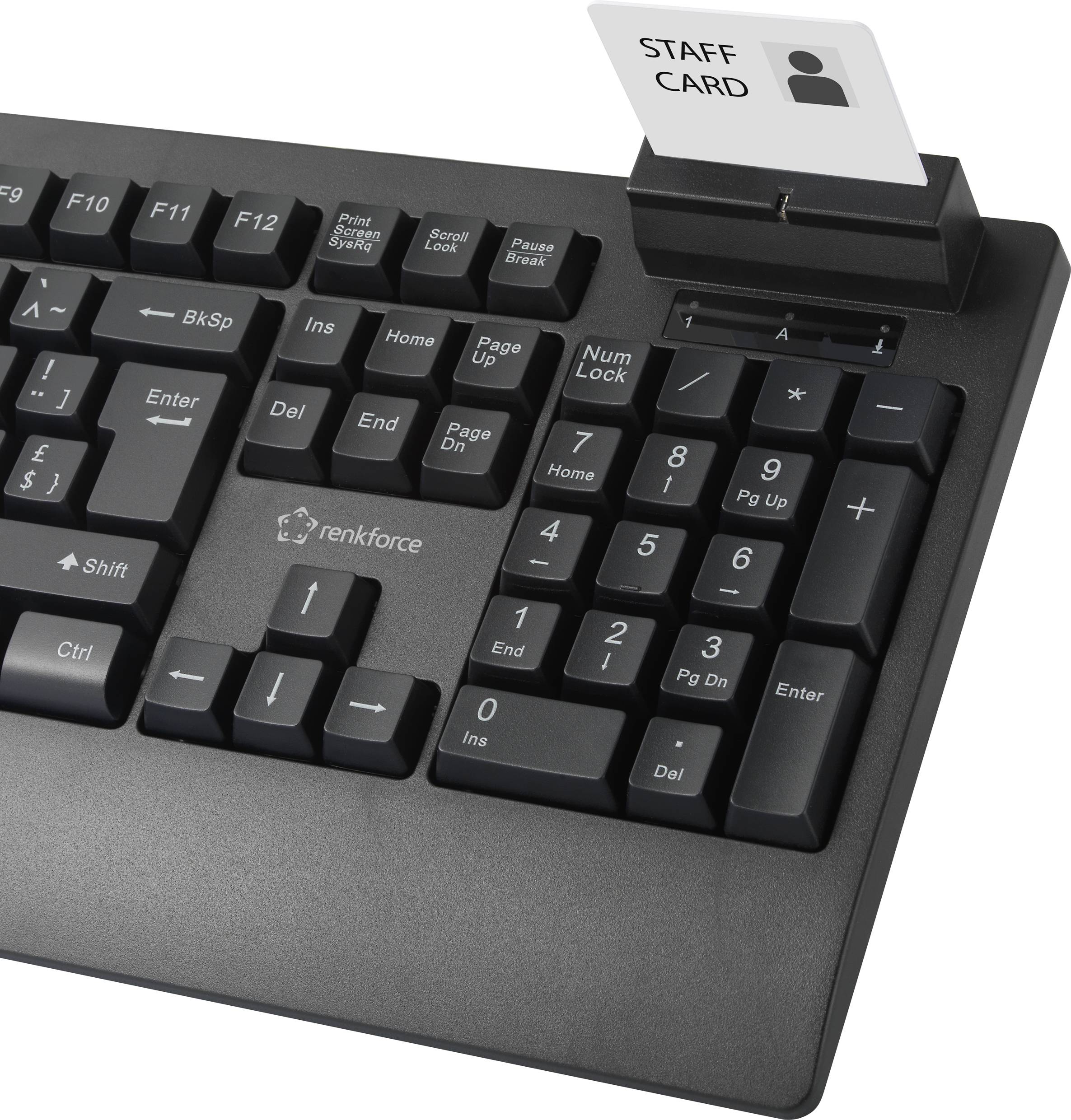 Renkforce RF-CKB-201 USB Tastatur Schweiz, QWERTZ Schwarz Chipkarten-Leser