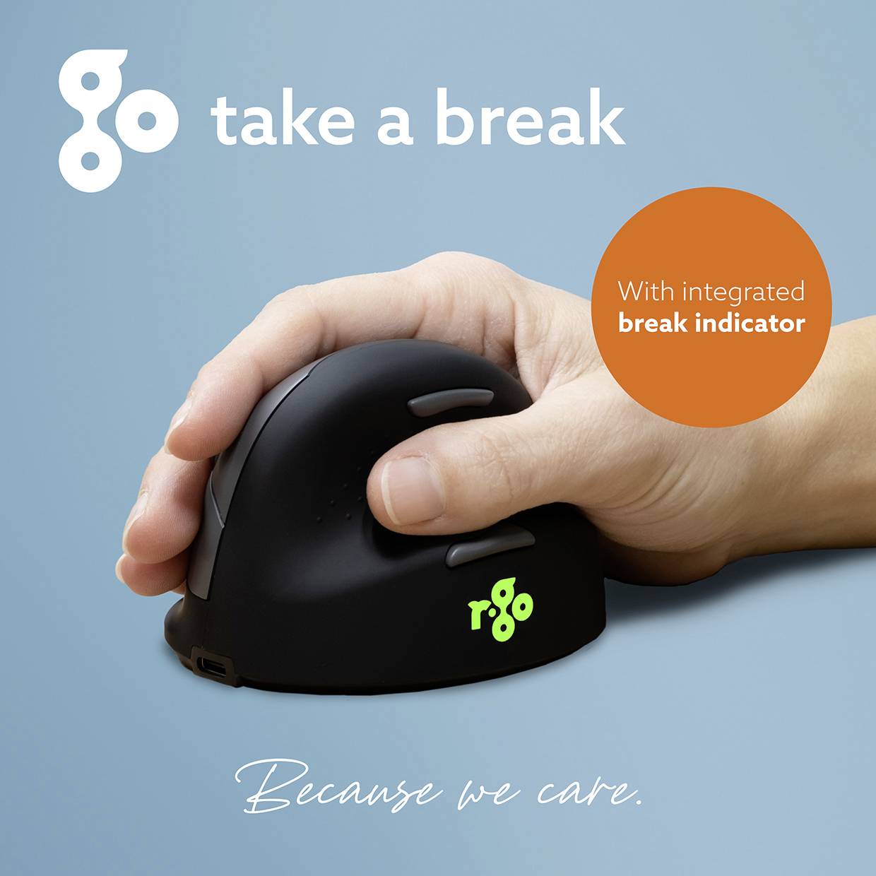 R-GO Tools HE (RGOHELAWL) Ergonomische Maus Funk Größe: L Optisch Schwarz/Silber 5 Tasten 2500 dpi Ergonomisch, Wiederaufladbar, USB-Anschluss, In