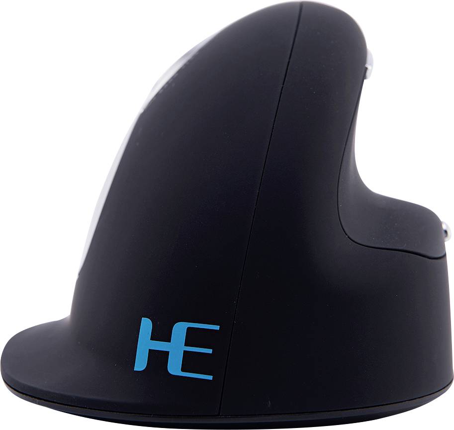 R-GO Tools HE (RGOHELELAWL) Ergonomische Maus Funk Größe: L Optisch Schwarz/Silber 5 Tasten 2500 dpi Ergonomisch, Wiederaufladbar, USB-Anschluss,