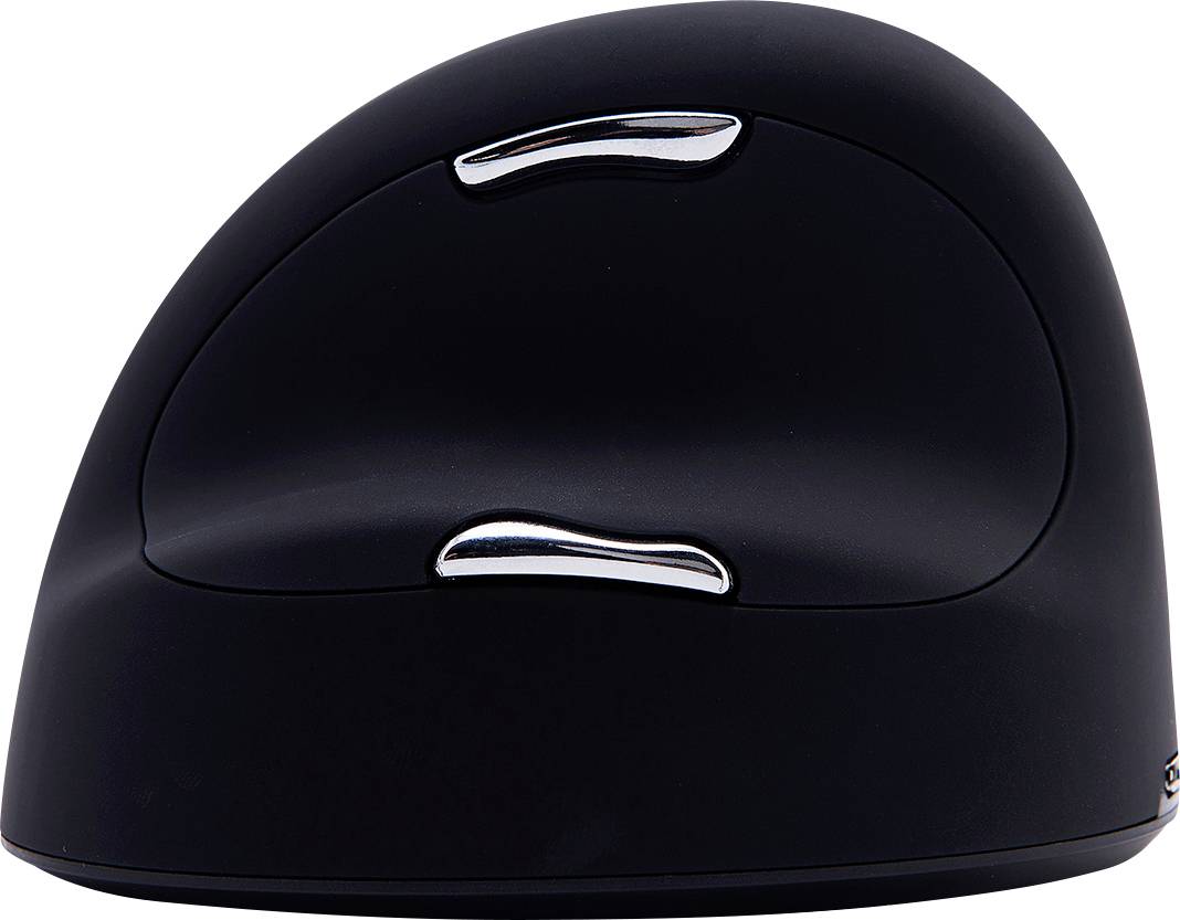 R-GO Tools HE (RGOHELELAWL) Ergonomische Maus Funk Größe: L Optisch Schwarz/Silber 5 Tasten 2500 dpi Ergonomisch, Wiederaufladbar, USB-Anschluss,
