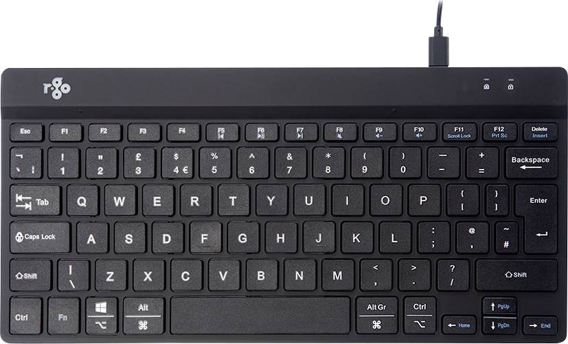 R-GO Tools Compact Break (RGOCOUKWDBL) Kabelgebunden Tastatur UK-Englisch, QWERTY Schwarz
