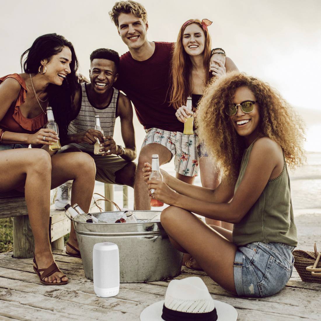 Hama Tube 2.0 Bluetooth® Lautsprecher Freisprechfunktion Weiß