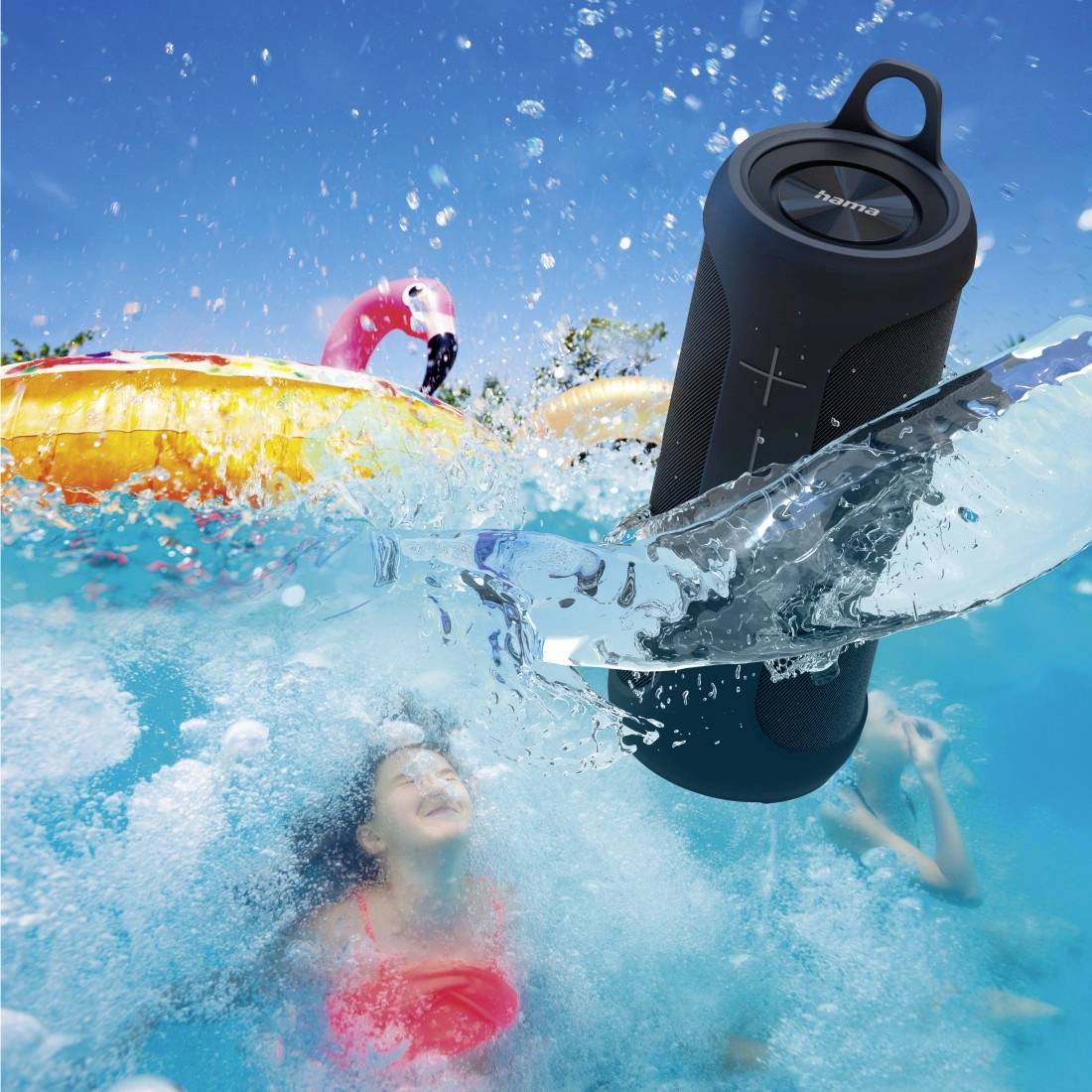 Hama Twin 2.0 Bluetooth® Lautsprecher Freisprechfunktion, Wasserfest Schwarz