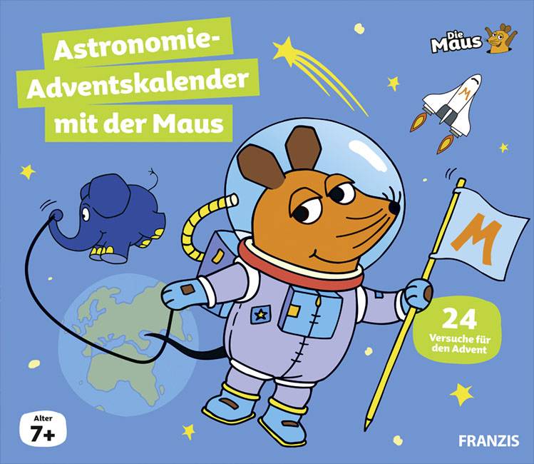 Franzis Verlag Astronomie-Adventskalender mit der Maus Astronomie Adventskalender Altersklasse ab 7 Jahre