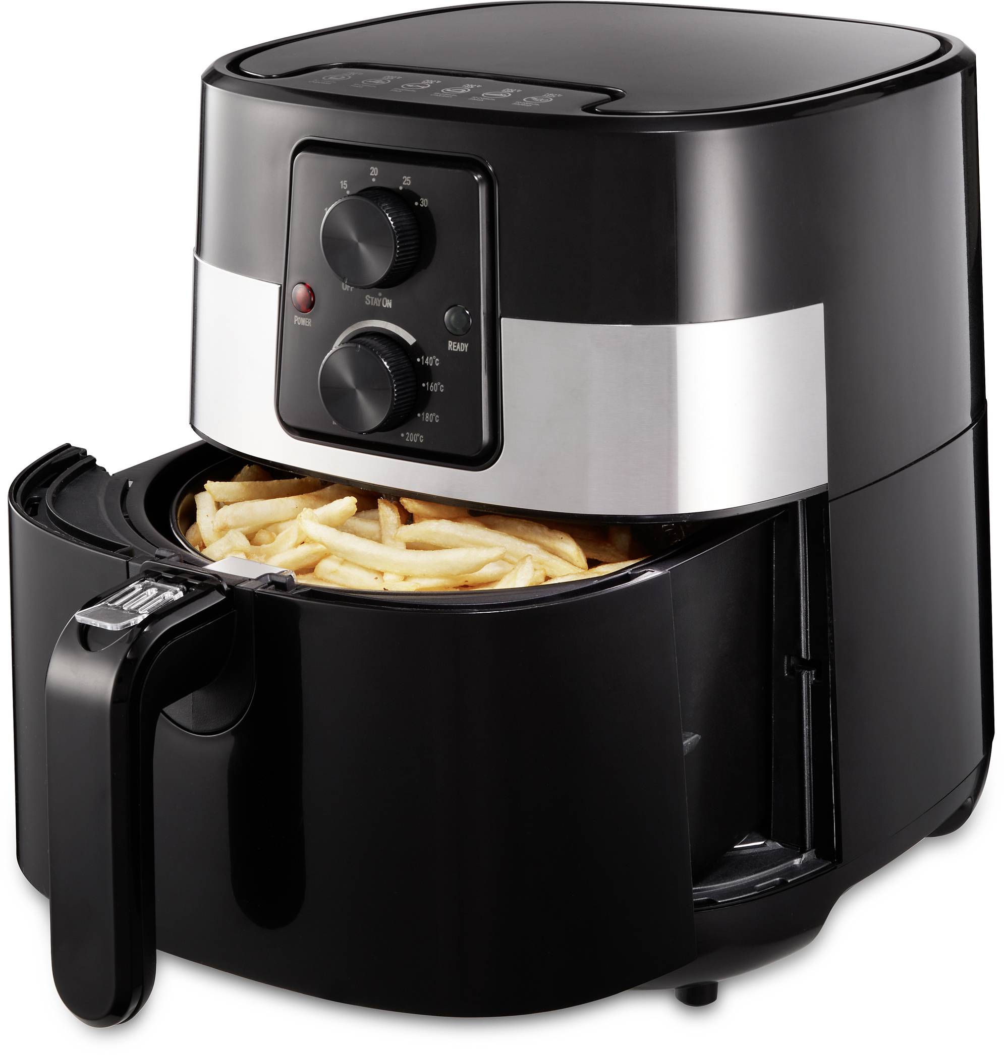 DF7003-GS Heißluft-Fritteuse 1300W Kontrollleuchte, kabelgebunden, mit manueller Temperatureinstellung Schwarz