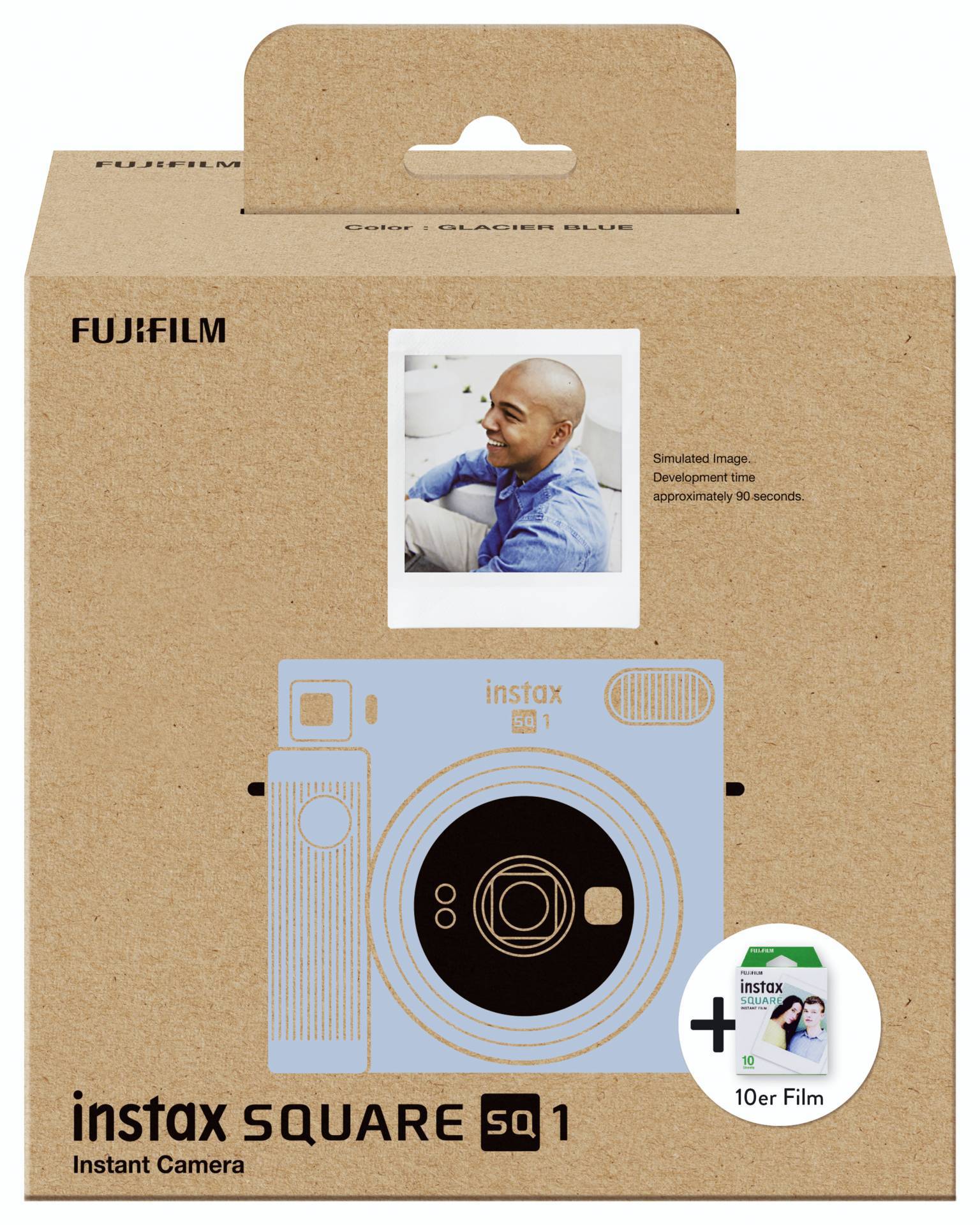 Fujifilm instax SQUARE SQ 1 Set Sofortbildkamera Blau mit eingebautem Blitz