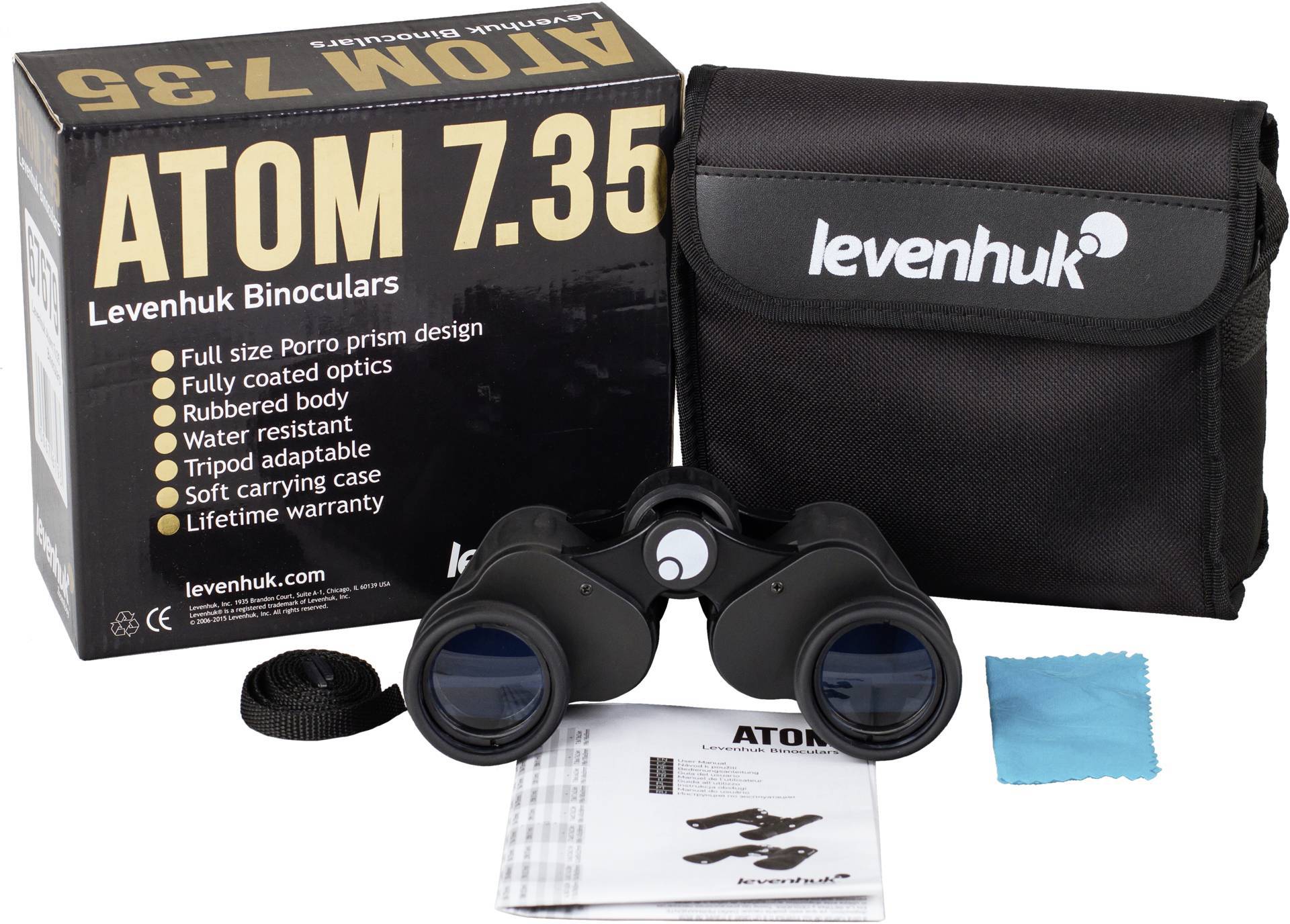 Levenhuk Fernglas 7 x 35mm Porro Schwarz 67679