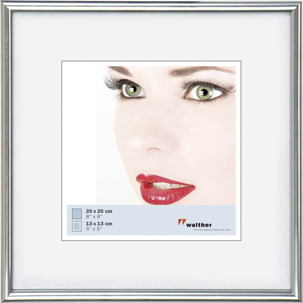 walther+ design KS220H Bilder Wechselrahmen Papierformat: 20 x 20cm Silber