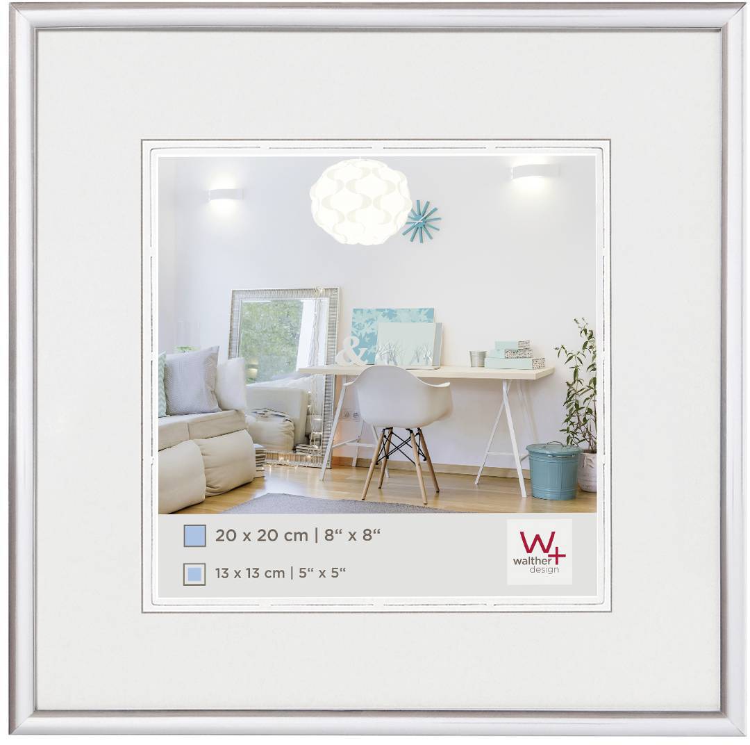walther+ design KV220S Bilder Wechselrahmen Papierformat: 20 x 20cm Silber