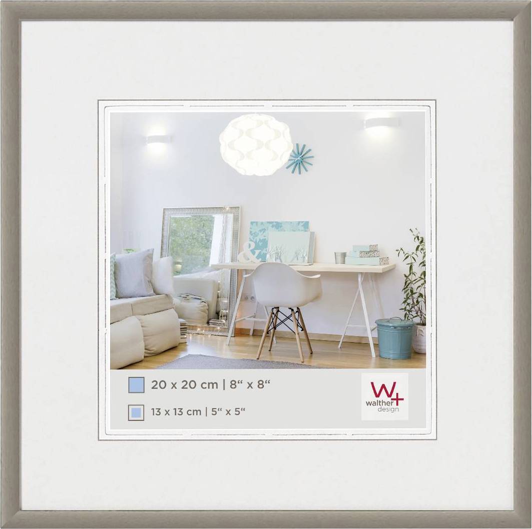 walther+ design KV220D Bilder Wechselrahmen Papierformat: 20 x 20cm Grau