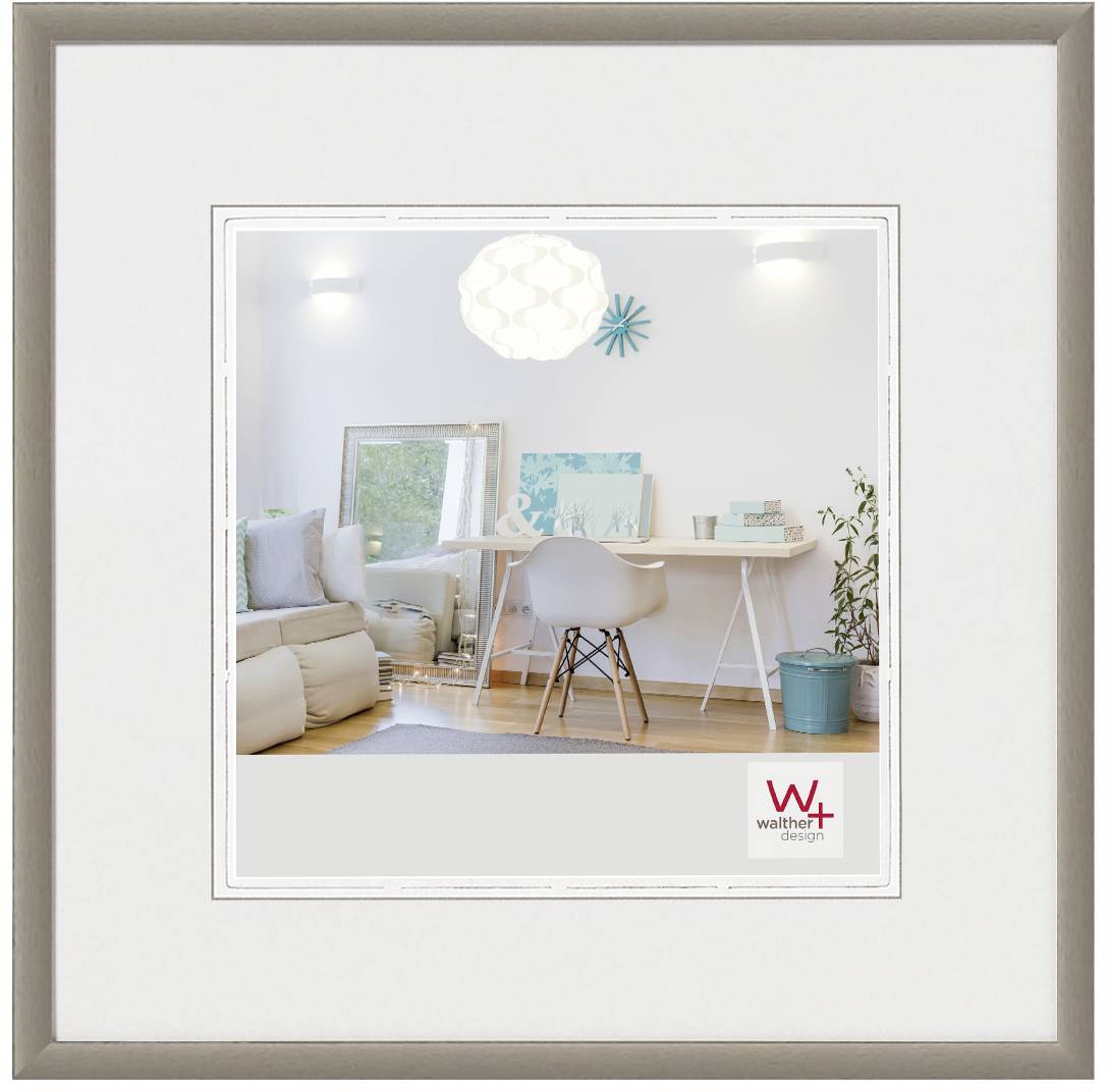 walther+ design KV330D Bilder Wechselrahmen Papierformat: 30 x 30cm Grau