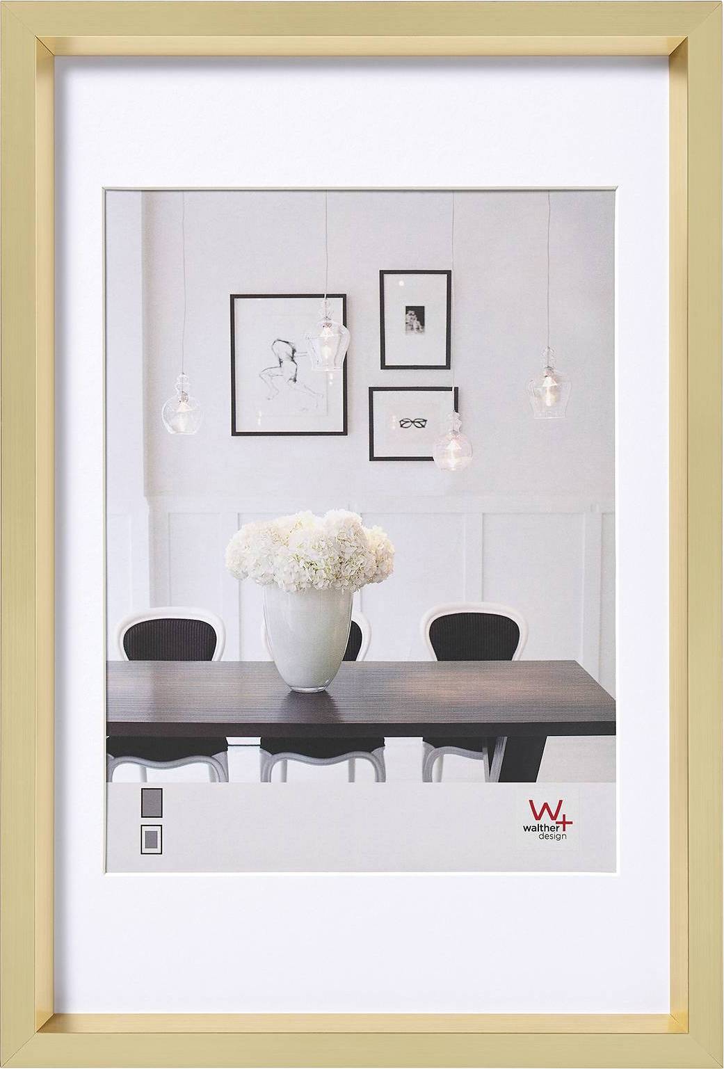walther+ design ES040G Bilder Wechselrahmen Papierformat: 30 x 40cm Gold