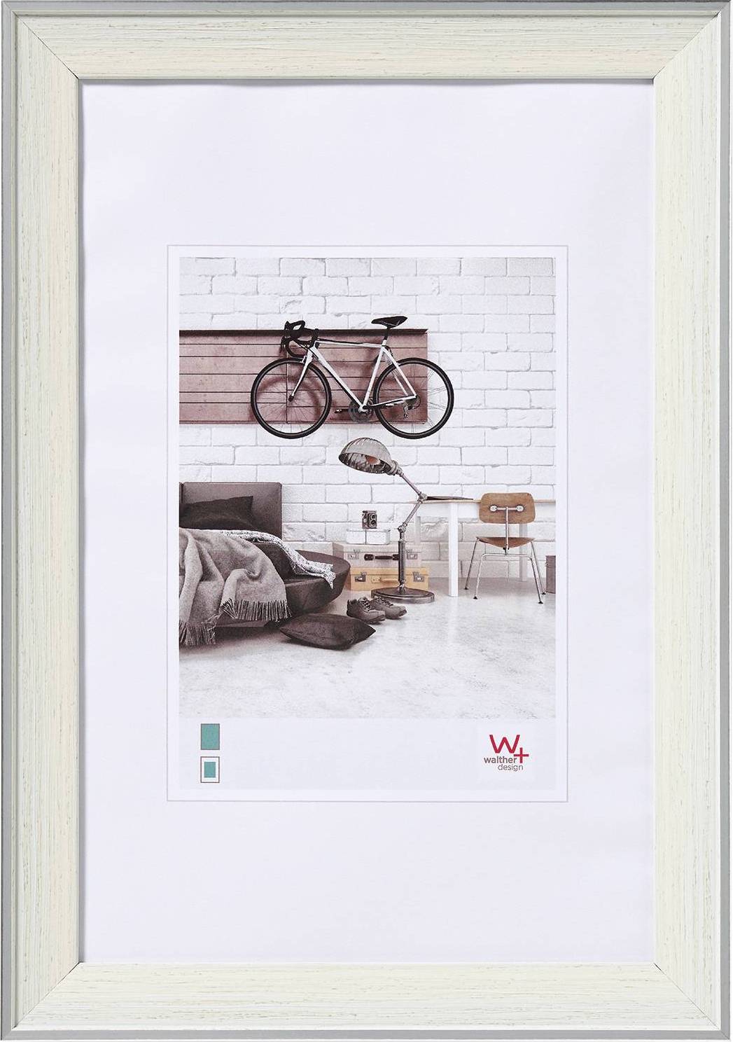 walther+ design EN040C Bilder Wechselrahmen Papierformat: 30 x 40cm Weiß, Beige