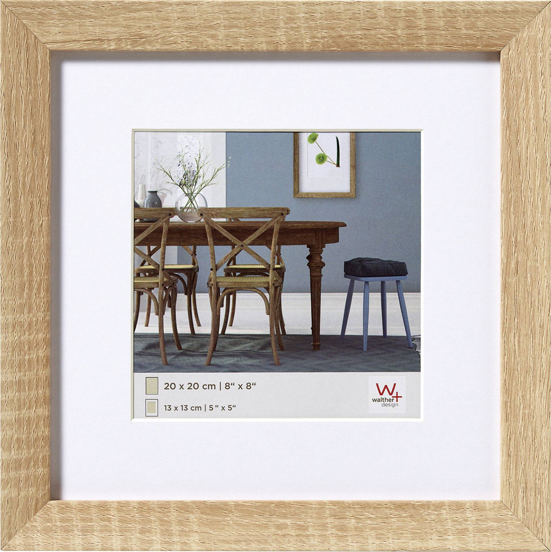 walther+ design EF220E Bilder Wechselrahmen Papierformat: 20 x 20cm Eiche