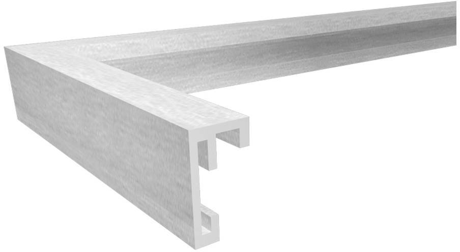 Ein silbernes Aluminium-Eckprofil in L-Form, geeignet für den Einsatz im Bauwesen oder zur Stabilisierung von Strukturen.