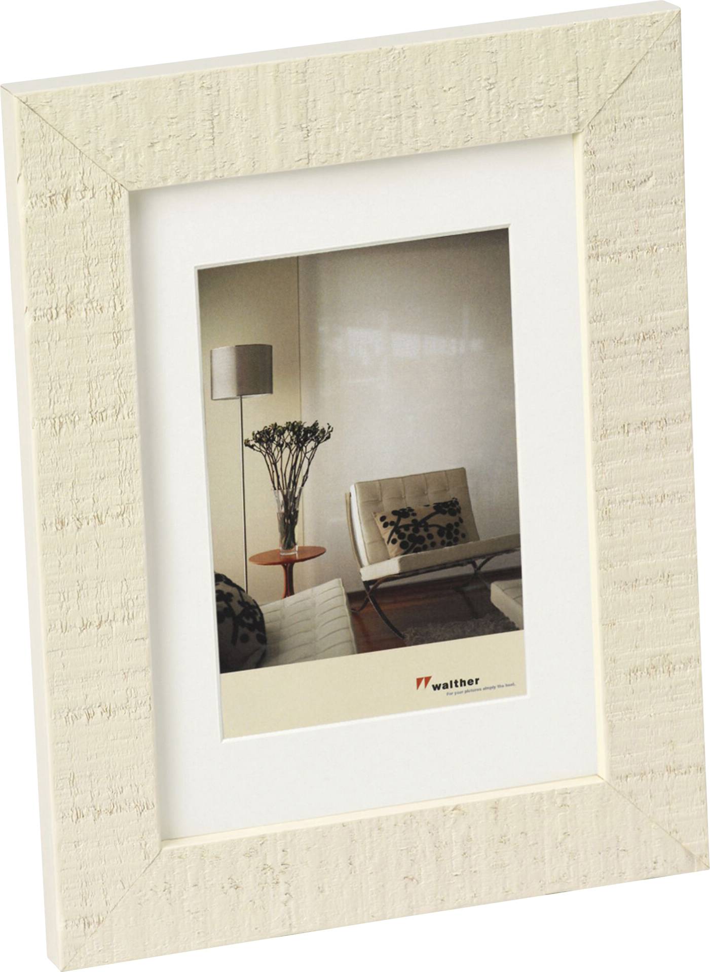 walther+ design HO015W Bilder Wechselrahmen Papierformat: 10 x 15 cm Weiß, Beige