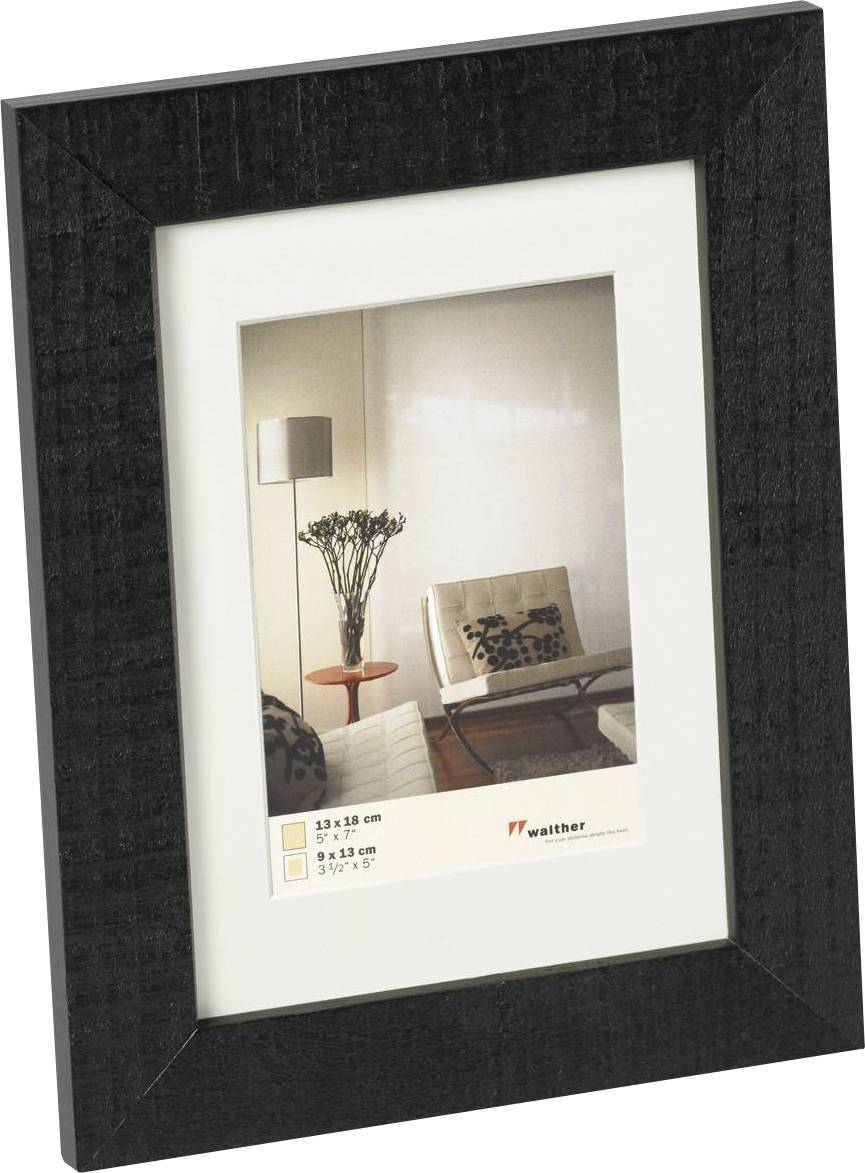 walther+ design HO318B Bilder Wechselrahmen Papierformat: 13 x 18 cm Schwarz