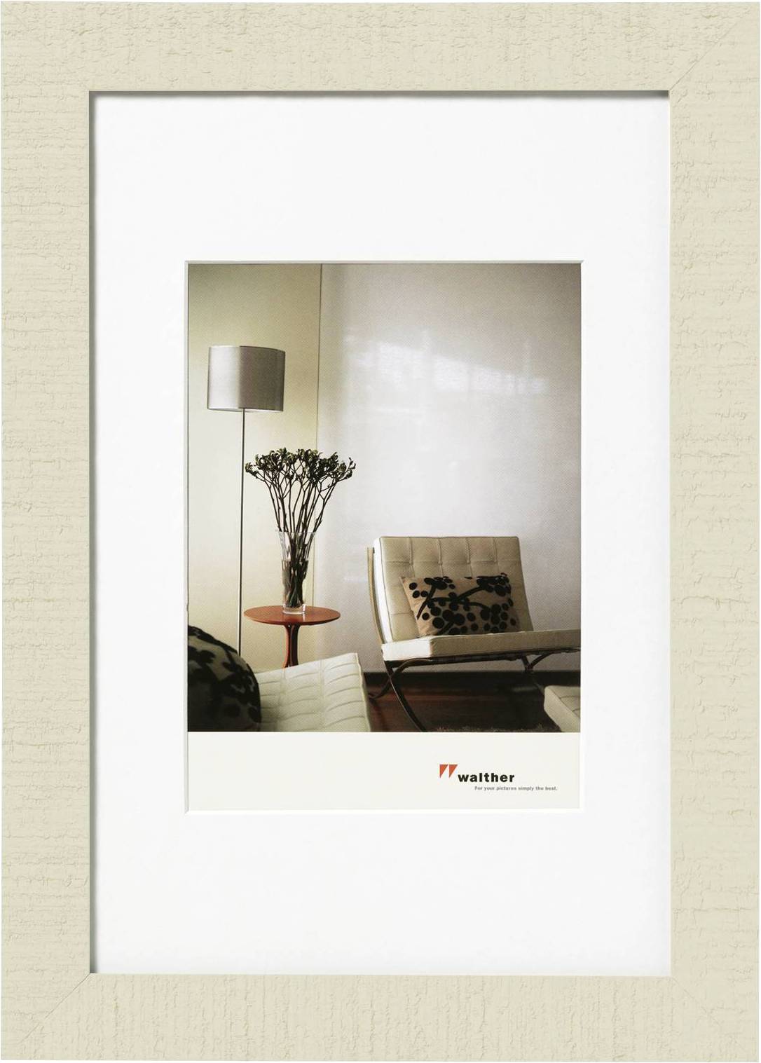 walther+ design HO040W Bilder Wechselrahmen Papierformat: 30 x 40 cm Weiß, Beige