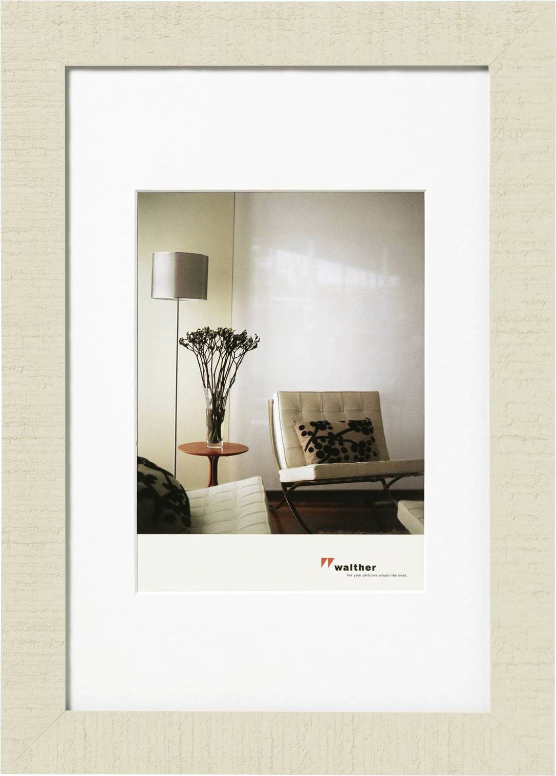 walther+ design HO430W Bilder Wechselrahmen Papierformat: 24 x 30 cm Weiß, Beige