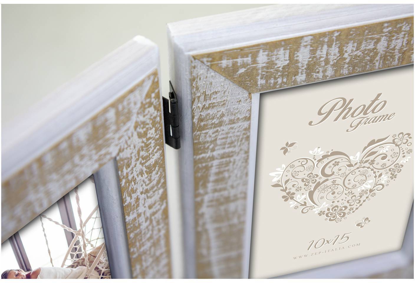 ZEP WW3546 Bilder Wechselrahmen Papierformat: 10 x 15cm Braun, Weiß