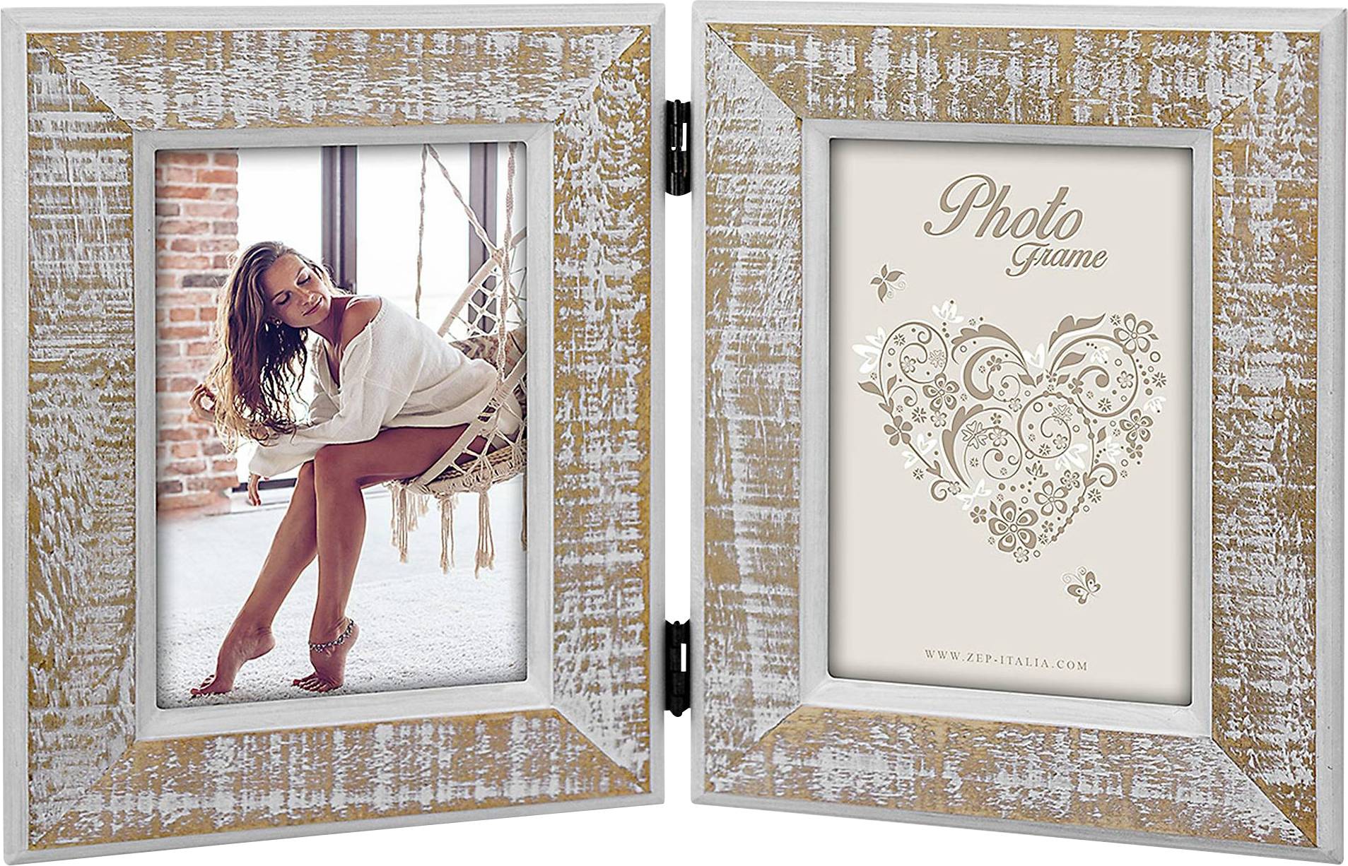 ZEP WW3546 Bilder Wechselrahmen Papierformat: 10 x 15cm Braun, Weiß