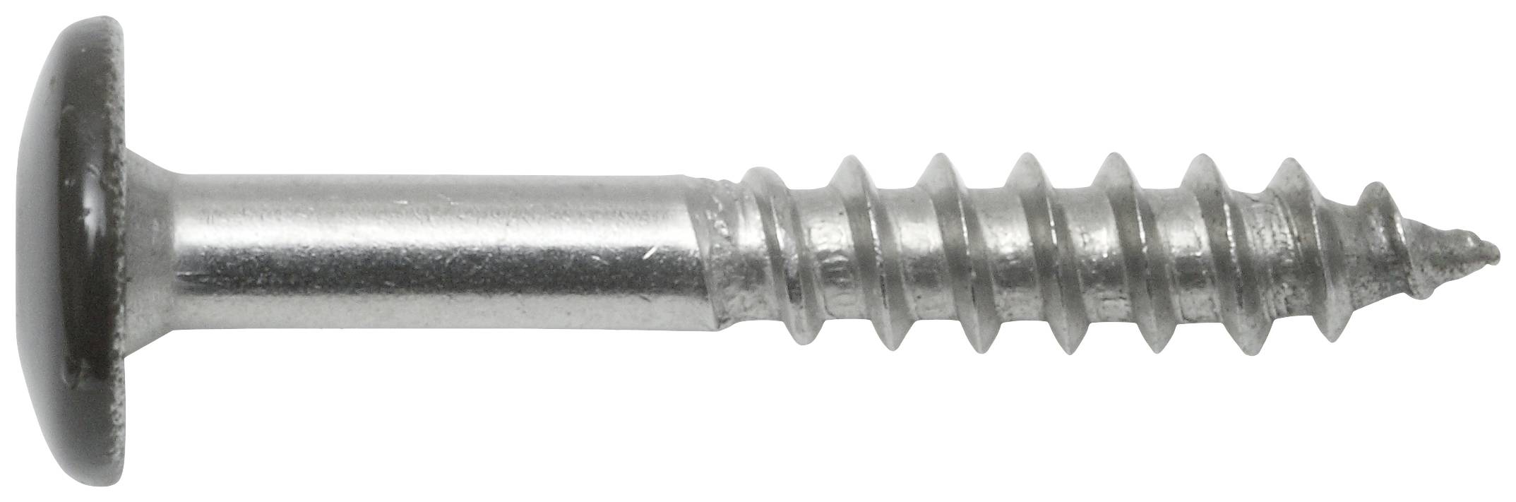 Metallschraube mit flachem Kopf und scharfem Gewinde, geeignet für Metall- oder Holzverbindungen.