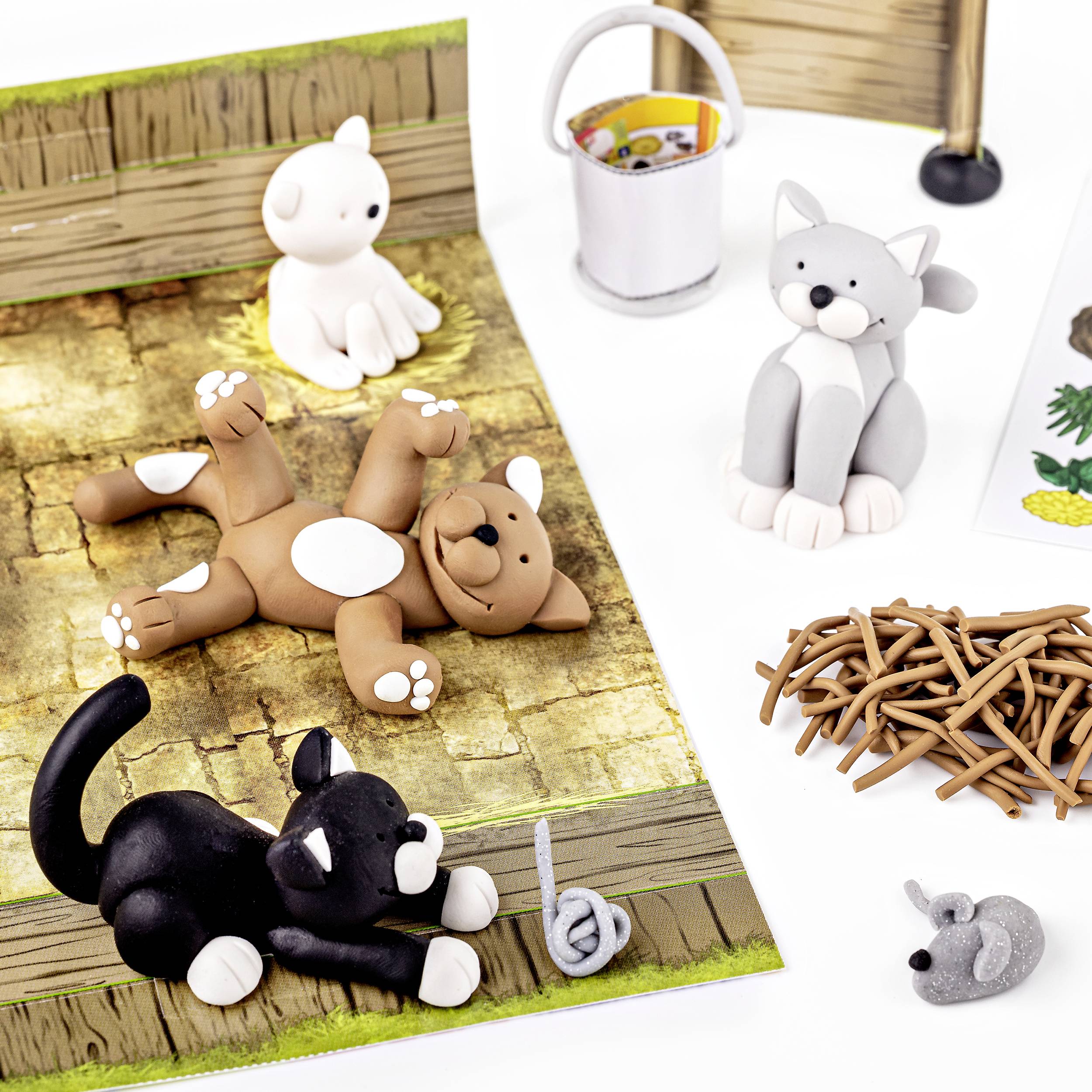 Staedtler FIMO kids 8034 Ofenhärtende Modelliermasse, Set Cat, 8034 16 LY