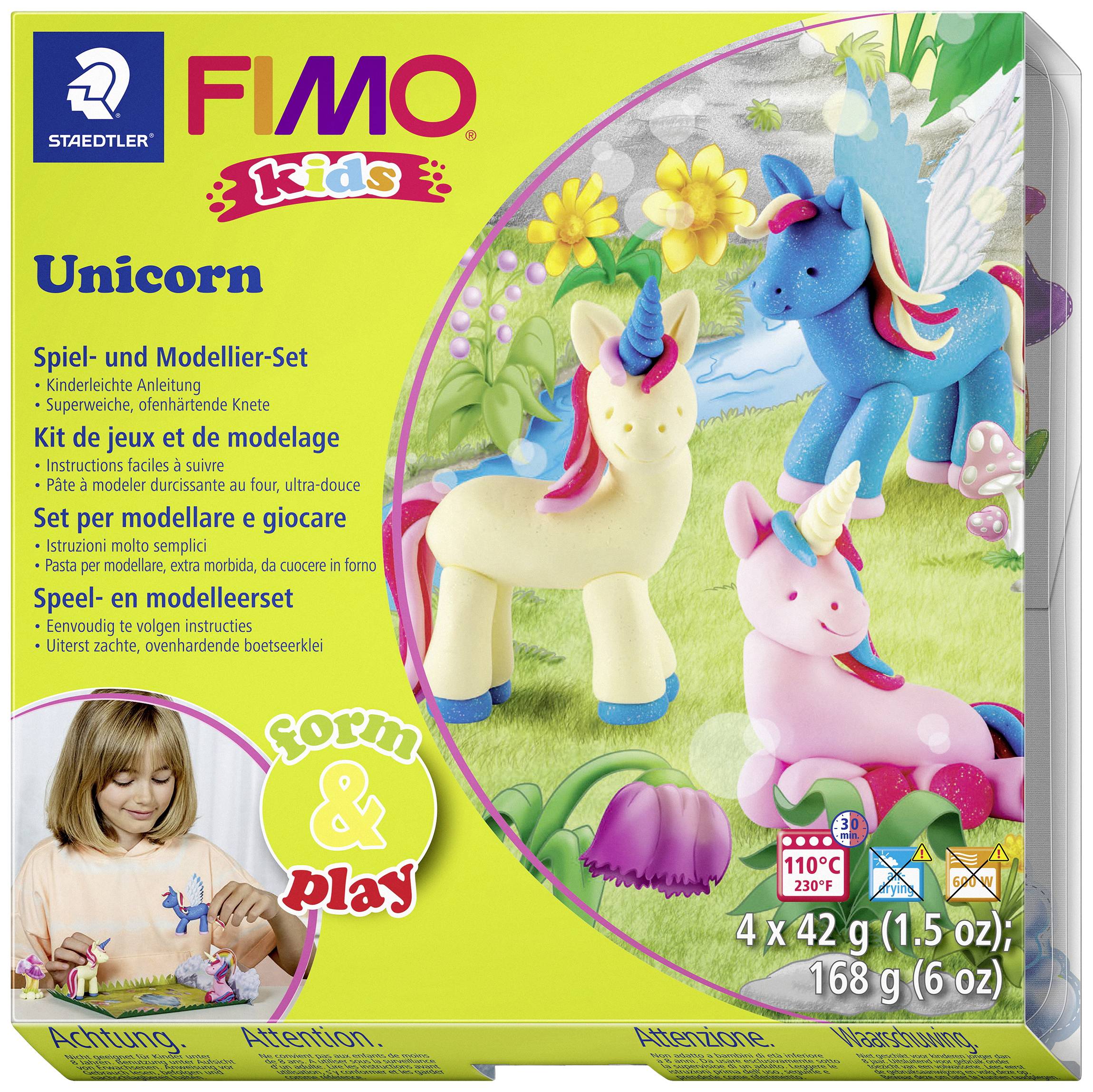 Staedtler FIMO kids 8034 Ofenhärtende Modelliermasse, Set Unicorn, 8034 19 LY
