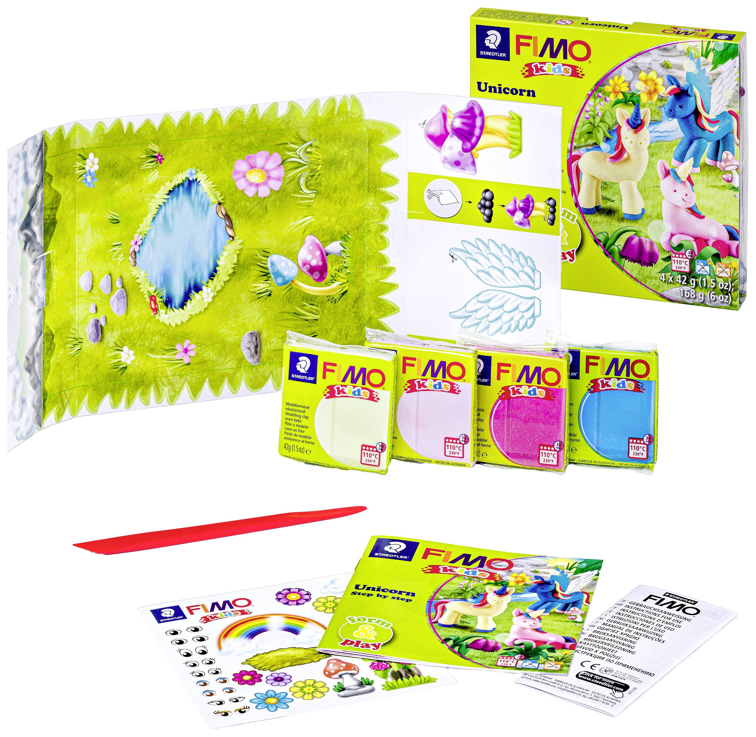 Staedtler FIMO kids 8034 Ofenhärtende Modelliermasse, Set Unicorn, 8034 19 LY