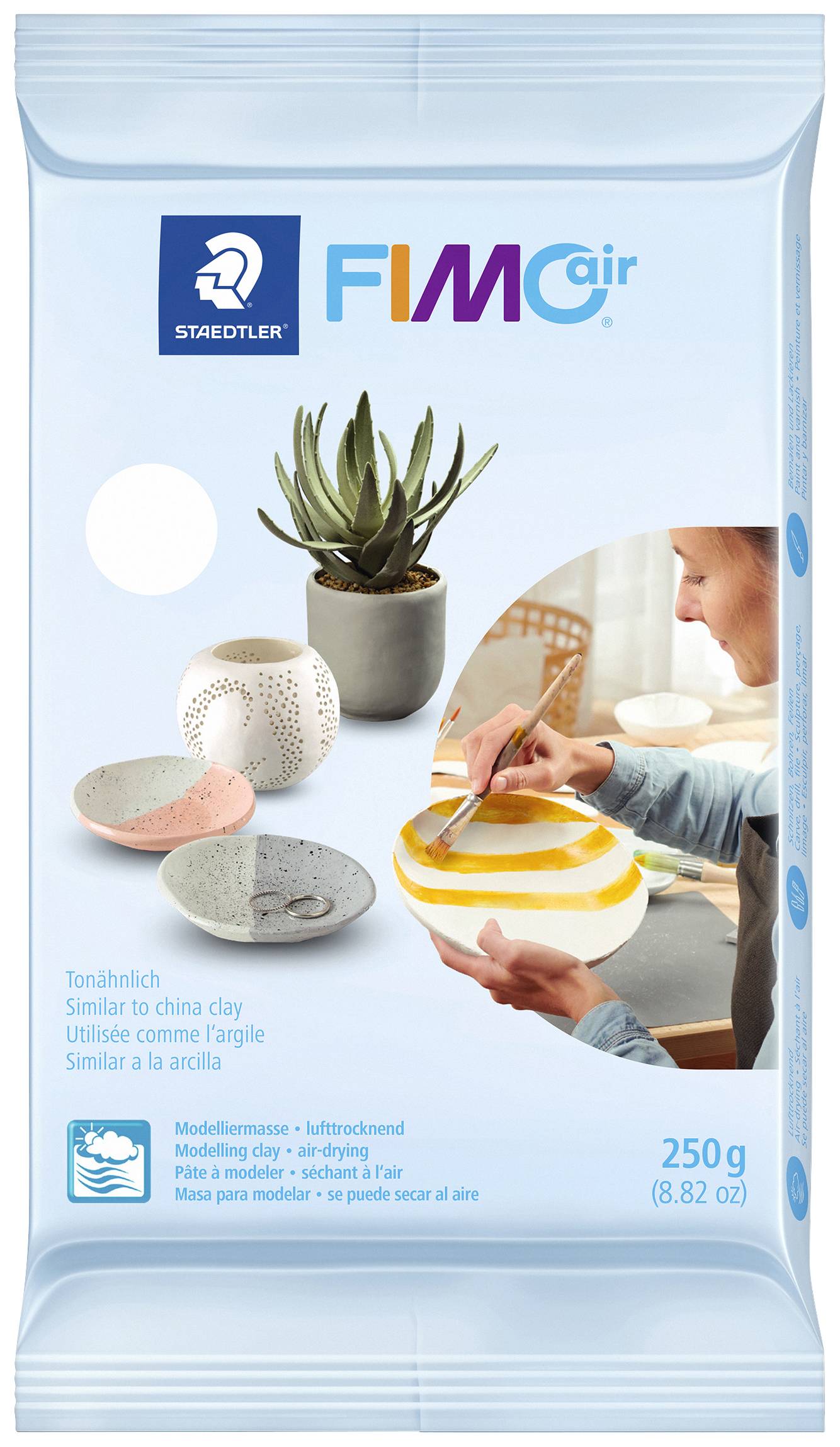 Staedtler FIMOair 8103 Lufttrocknende Modelliermasse, weiß, 250 g, 8103-0