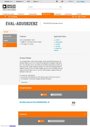 Analog Devices EVAL-ADUSB2EBZ Entwicklungsboard 1St.