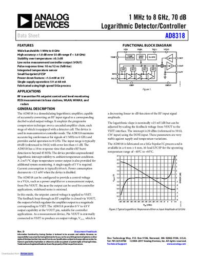 Analog Devices AD8318-EVALZ Entwicklungsboard 1St.