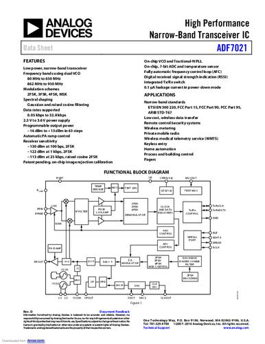 Analog Devices EVAL-ADF7021DBZ3 Entwicklungsboard 1St.