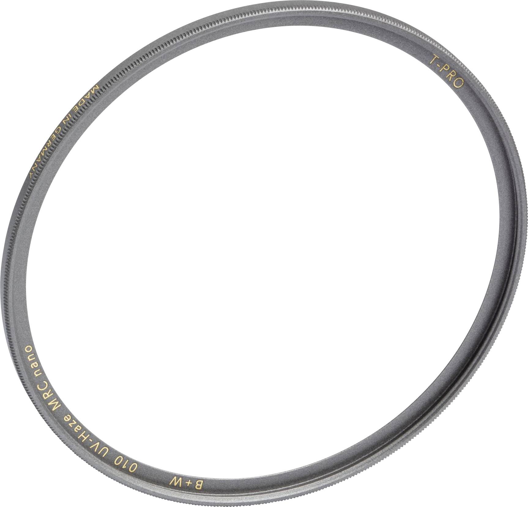 UV-Filter aus Metall mit Beschriftung 'B+W 010 UV-Haze MRC nano'. Ideal für Kameralinsen zum Schutz vor UV-Licht und Kratzern.