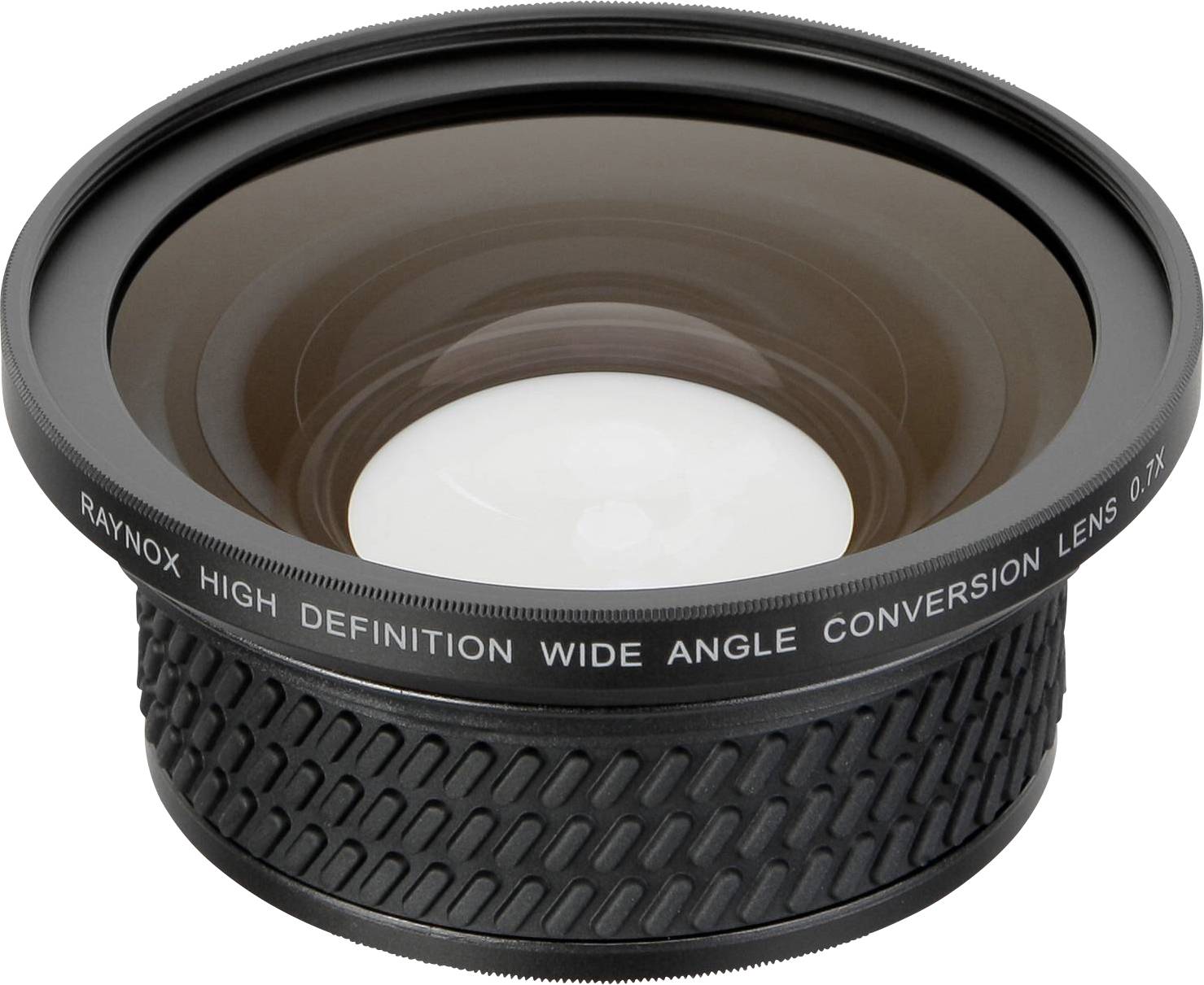 Weitwinkelobjektiv mit Beschriftung 'Raynox High Definition Wide Angle Conversion Lens 0.7x'.