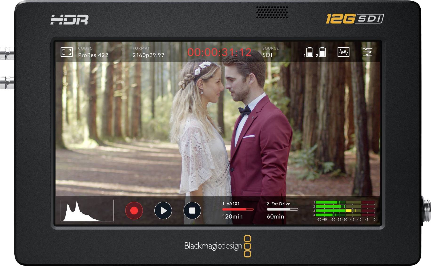 Blackmagic Design Videomonitor 12.7cm 5 Zoll Audio-Line-in, Audio-Line-out, HDMI®, SDI