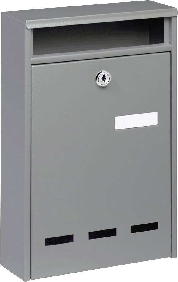 Burg Wächter WISMAR 771 GRAU Briefkasten Stahl Grau Schlüsselschloss