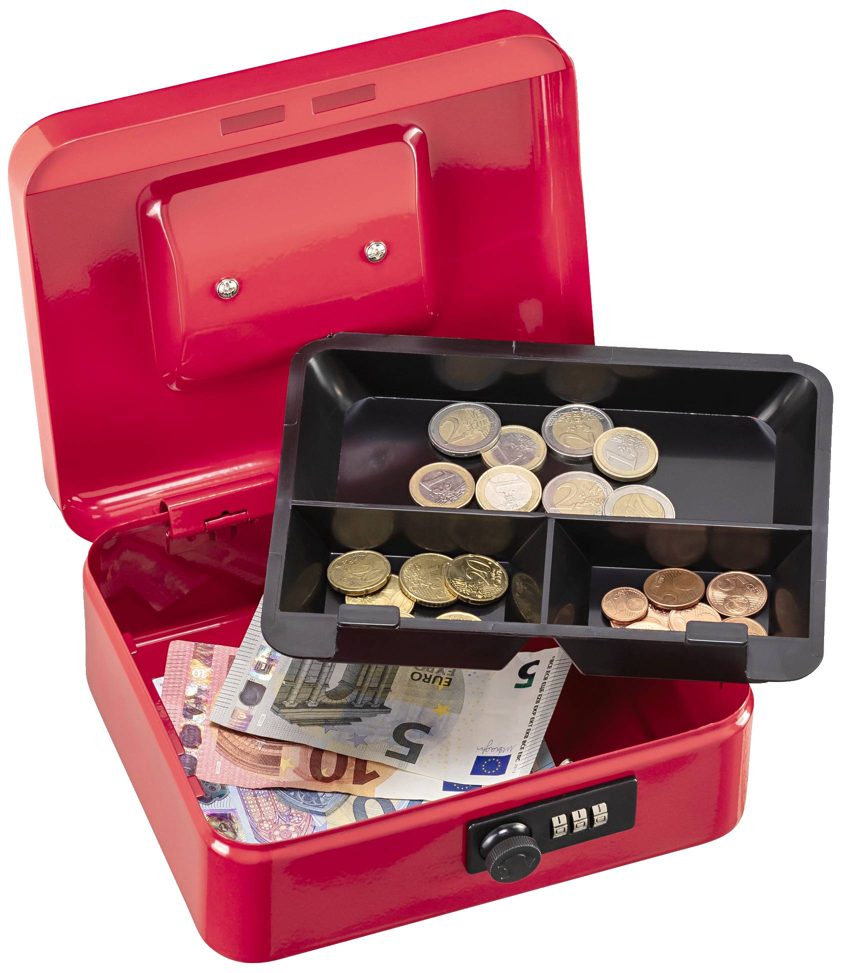 Geldkassette MONEY B.200xH.90xT.160mm rot lack.BURG-WÄCHTER