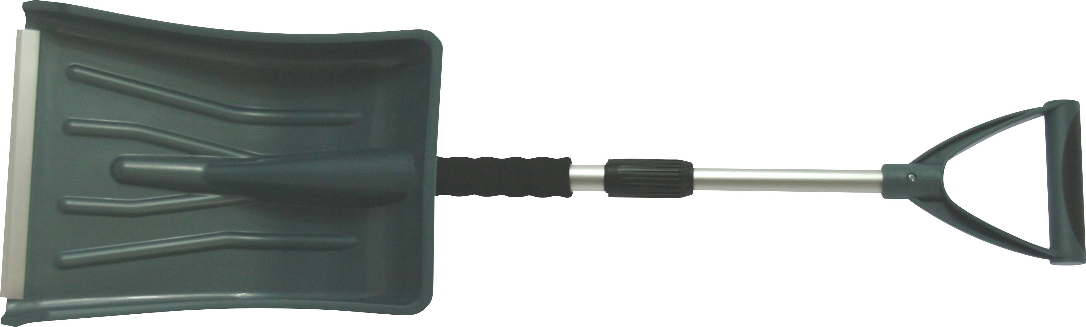 Ferner Stahl-Eisschaber mit schwarzem Griff und verstellbarem Griff, geeignet zum Entfernen von Eis und Schnee von Fahrzeugen.