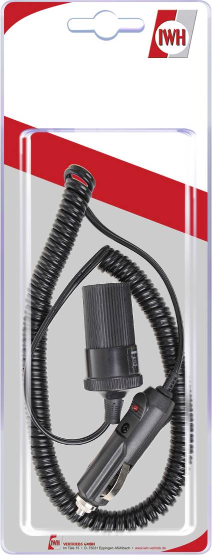 IWH Spiral-Verlängerungskabel 3 Meter 12/24 Volt Belastbarkeit Strom max.=10A 12 oder 24 V/DC